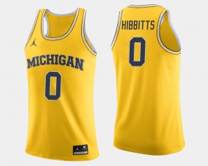 College Basketball For Men's Brent Hibbitts Michigan Jersey #0 Maize 683212-580