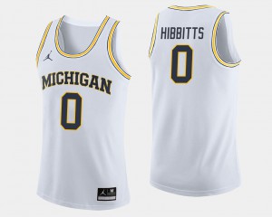 Men College Basketball Brent Hibbitts Michigan Jersey #0 White 338134-852