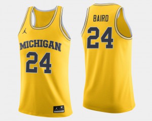 Maize College Basketball For Men #24 C.J. Baird Michigan Jersey 693752-189