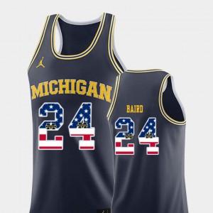 USA Flag Navy C.J. Baird Michigan Jersey College Basketball For Men's #24 929981-576