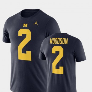 Charles Woodson Michigan T-Shirt Navy #2 Jordan Football Performance For Men 977846-562