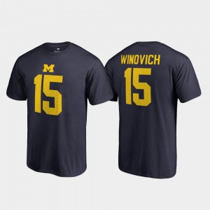Men's Name & Number #15 College Legends Chase Winovich Michigan T-Shirt Navy 937858-314