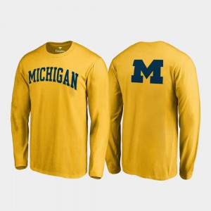 Gold Primetime Michigan T-Shirt Long Sleeve Men 384402-985
