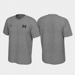 Michigan T-Shirt Heathered Gray Left Chest Logo Legend For Men's 537187-540