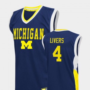 Isaiah Livers Michigan Jersey Fadeaway College Basketball For Men #4 Blue 119333-699