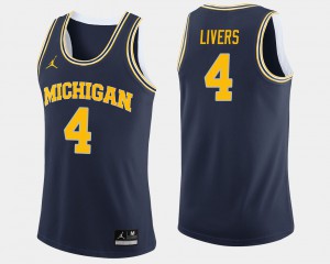 College Basketball Navy Isaiah Livers Michigan Jersey #4 For Men's 682488-849