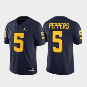 #5 Navy For Men Jabrill Peppers Michigan Jersey Alumni Player Game 816906-861