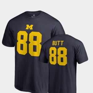 Navy #8 For Men's Jake Butt Michigan T-Shirt College Legends Name & Number 347311-283