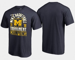 Michigan T-Shirt Basketball Conference Tournament 2018 Big Ten Champions Navy Mens 725323-797