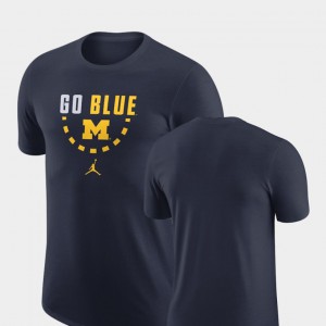Basketball Team Michigan T-Shirt Navy For Men's 572800-637