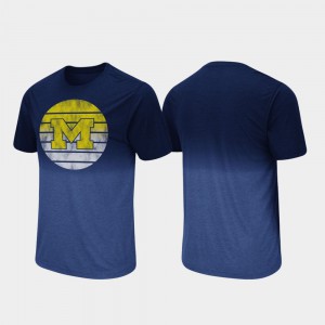 Michigan T-Shirt For Men's Navy Fancy Walking Dip Dye 887059-135