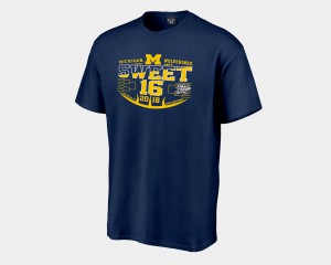 Michigan T-Shirt Sweet 16 Bound 2018 March Madness Basketball Tournament Men Navy 955038-779