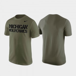 Men's Olive Stencil Wordmark Michigan T-Shirt 823666-836