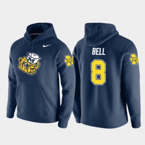 Pullover #8 Ronnie Bell Michigan Hoodie For Men's Vault Logo Club Navy 862165-179