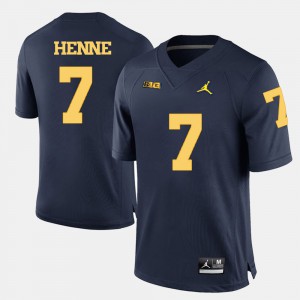 Navy Blue Chad Henne Michigan Jersey #7 For Men's College Football 411740-917