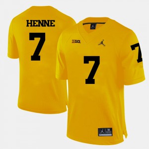 #7 Chad Henne Michigan Jersey For Men's Yellow College Football 909873-419