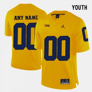 Yellow Michigan Custom Jerseys College Limited Football #00 Youth 702331-632