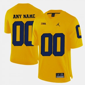 #00 Yellow College Limited Football For Men Michigan Customized Jersey 761509-420