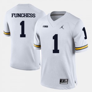 #1 Devin Funchess Michigan Jersey College Football White For Men's 658873-687