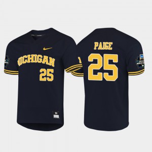 Navy Isaiah Paige Michigan Jersey #25 Men's 2019 NCAA Baseball College World Series 876837-497