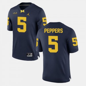 #5 Alumni Football Game For Men's Navy Jabrill Peppers Michigan Jersey 338816-114