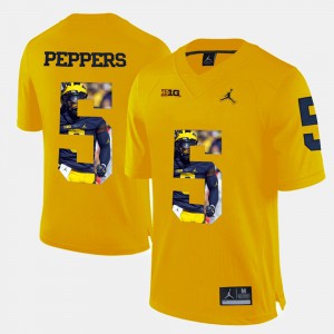 Yellow Men's Player Pictorial Jabrill Peppers Michigan Jersey #5 403954-785