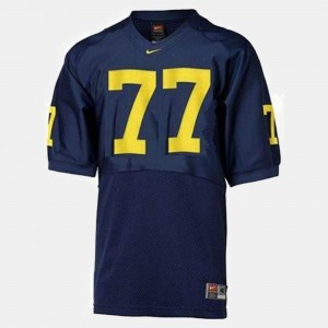 Jake Long Michigan Jersey #77 Blue Mens College Football 301462-822
