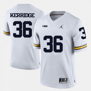 Joe Kerridge Michigan Jersey College Football #36 Mens White 593581-254