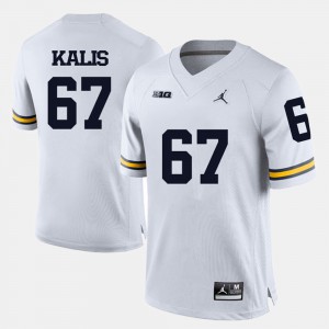 College Football Mens Kyle Kalis Michigan Jersey #67 White 421928-658