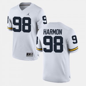 #98 Men's Tom Harmon Michigan Jersey Alumni Football Game White 217026-779