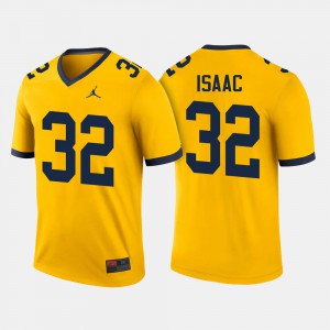 Ty Isaac Michigan Jersey For Men's #32 Maize College Football 360351-300