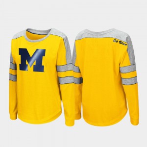 For Women Trey Dolman Maize Long Sleeve Michigan T-Shirt 363267-610