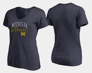 V-Neck Women Graceful Navy Michigan T-Shirt 762771-143