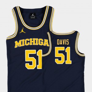 Navy Youth College Basketball Jordan Replica #51 Austin Davis Michigan Jersey 262152-603