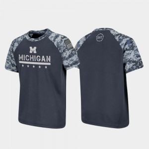 Kids Raglan Digital Camo OHT Military Appreciation Michigan T-Shirt Charcoal 794356-950