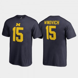 Name & Number Youth(Kids) College Legends Chase Winovich Michigan T-Shirt Navy #15 407326-877